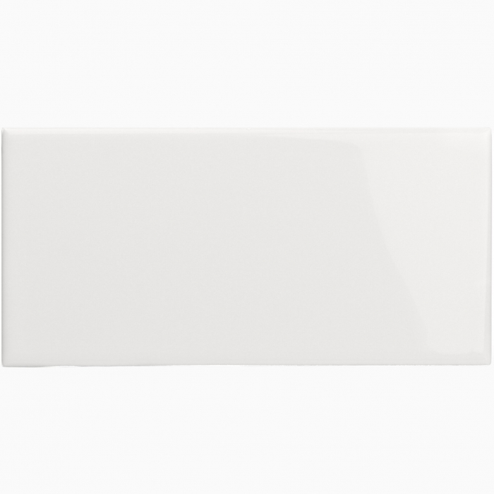 Kakel Subway Half Tile avslut långsida 15x7,5 cm Brilliant White