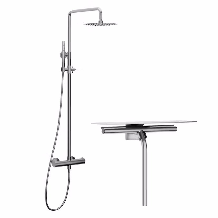 Takduschset Scandtap Steel Pleasure 2 med Duschskrapa