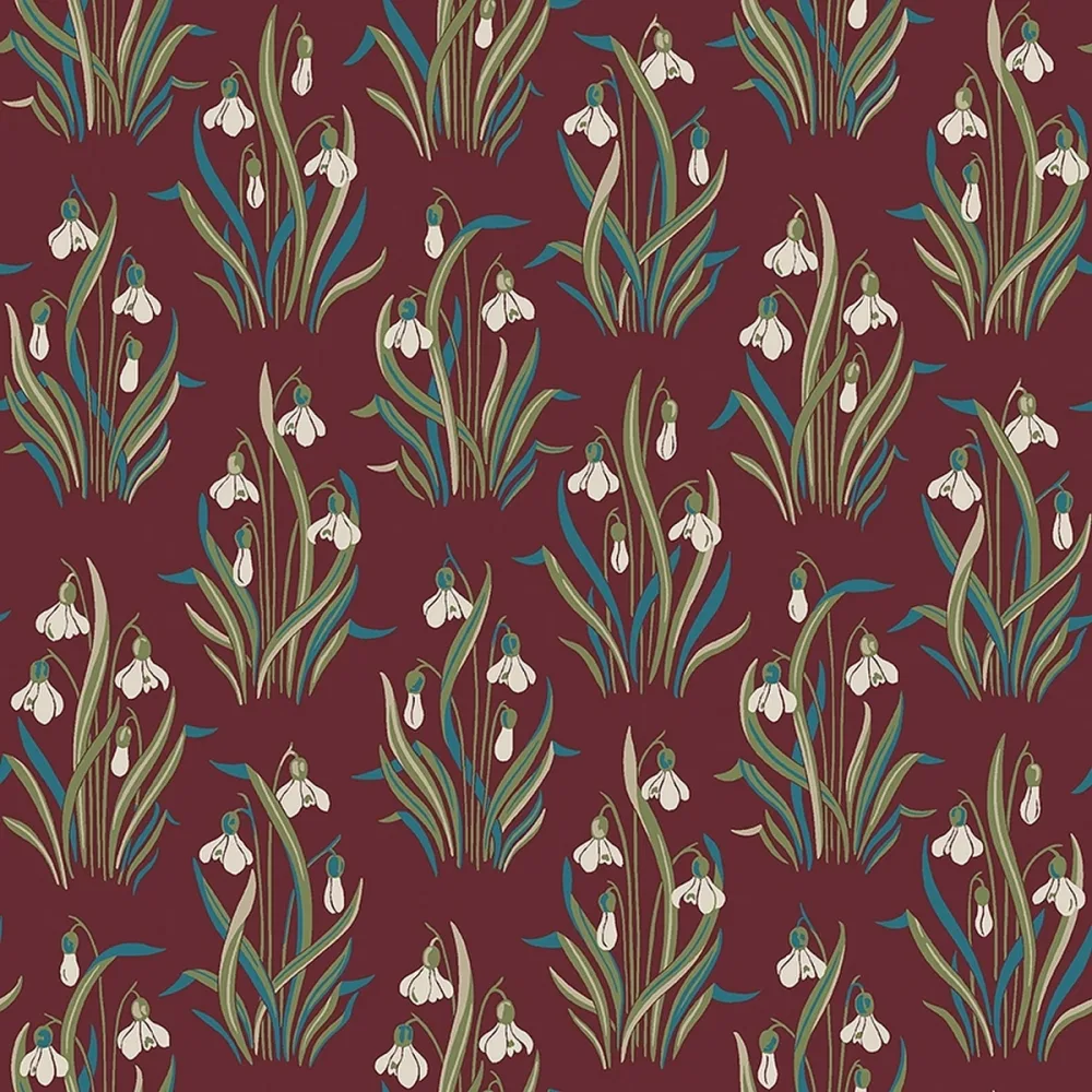 Tapet New Heritage Snödroppe 4837 Röd Blommig