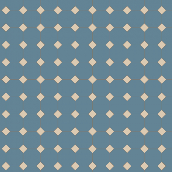 Klinker Victorian Floor Tiles mönster York Blue / White