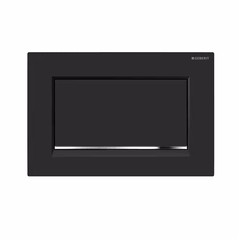 Spolplatta Geberit Sigma 20 Square Enkelspolning, Mattsvart/Krom- 115893141